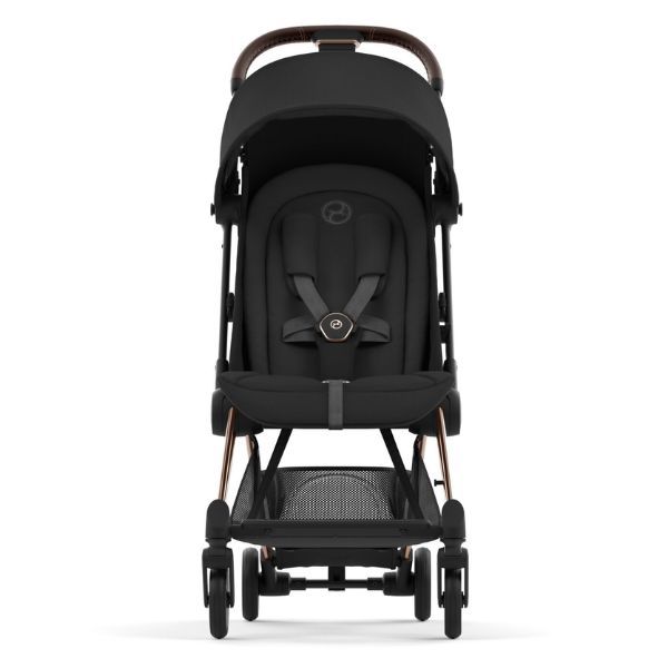 Cybex Coya Travel Stroller Rose Gold & Sepia Black Bundle With Travel Stroller Bag, Bumper Bar & Raincover
