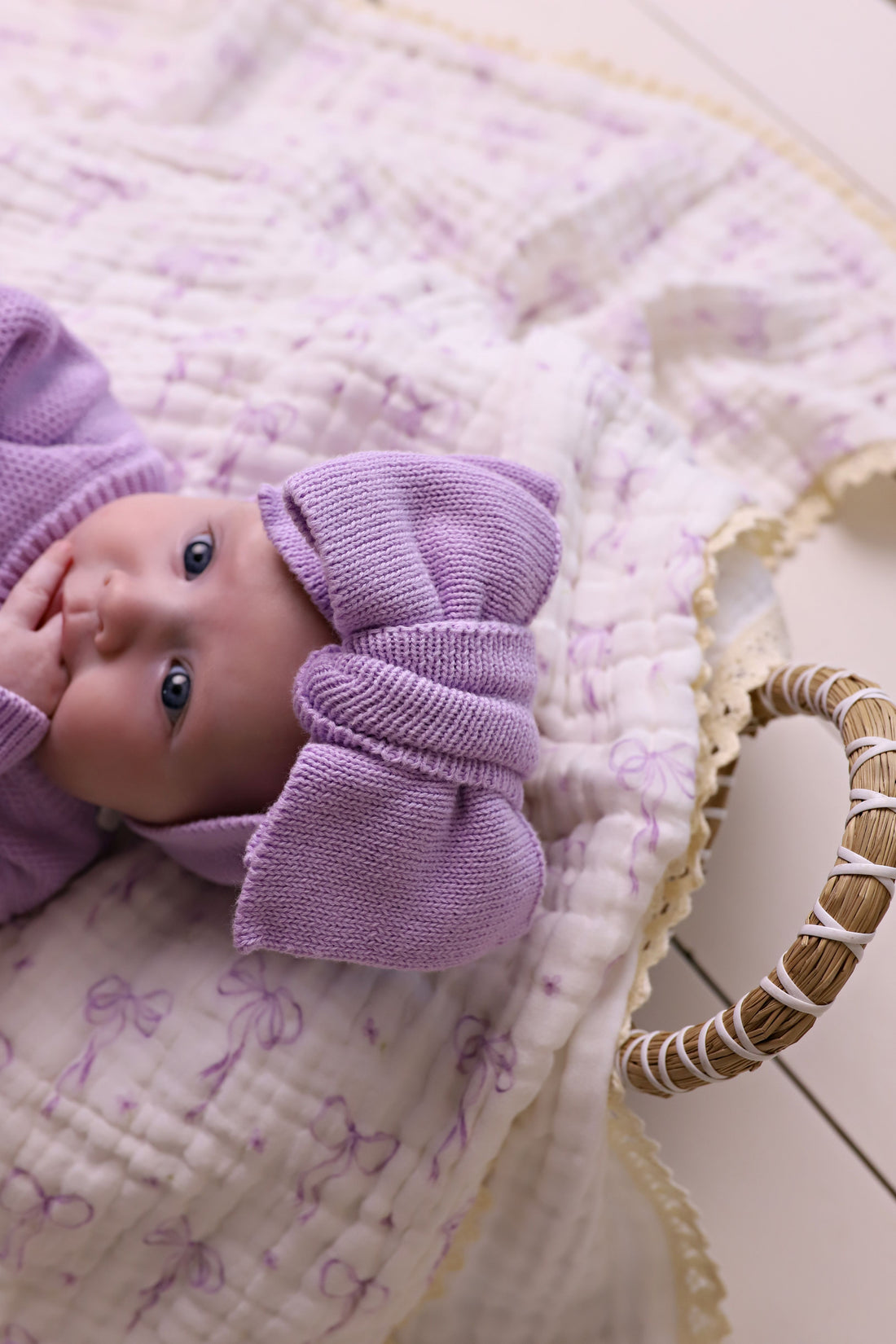 Confetti Kidz Oversized Knit Top Knot | Lilac