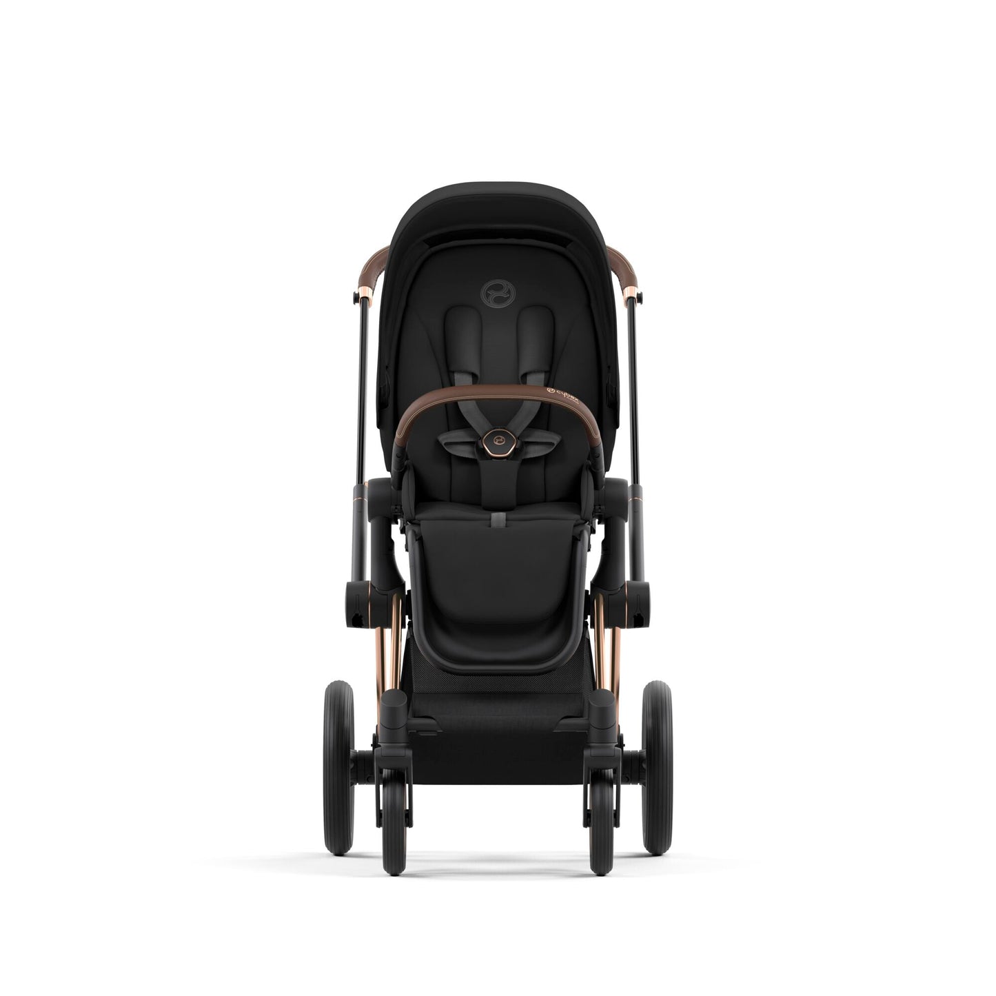 Cybex Priam Pram 2024 Rose Gold + Sepia Black + FREE Platinum Lite Cot, Insect Net, Snack Tray & 2in1 Cup Holder