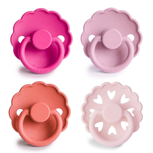 FRIGG Multi Pacifier 4 Pack Latex - Rosy Romance