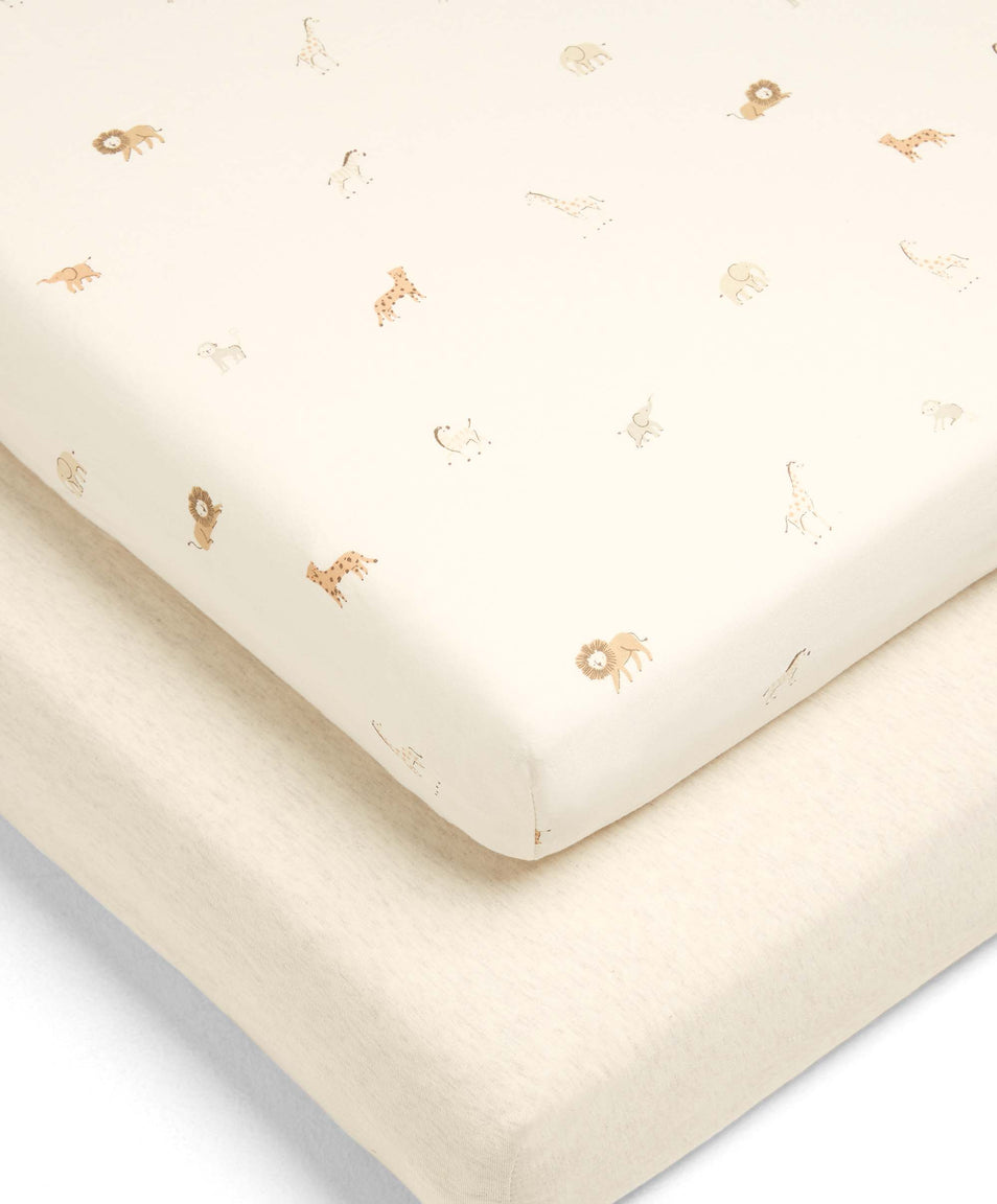 Mamas & Papas Cot 2pk Fitted Sheets - Born to be Wild