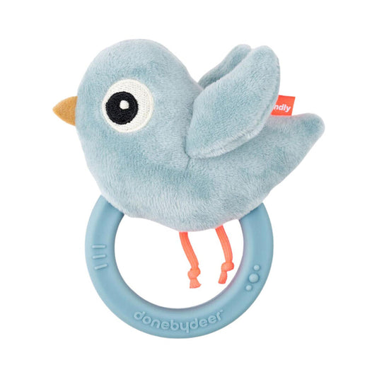 Done by Deer Sensory Rattle with Teether - Blue