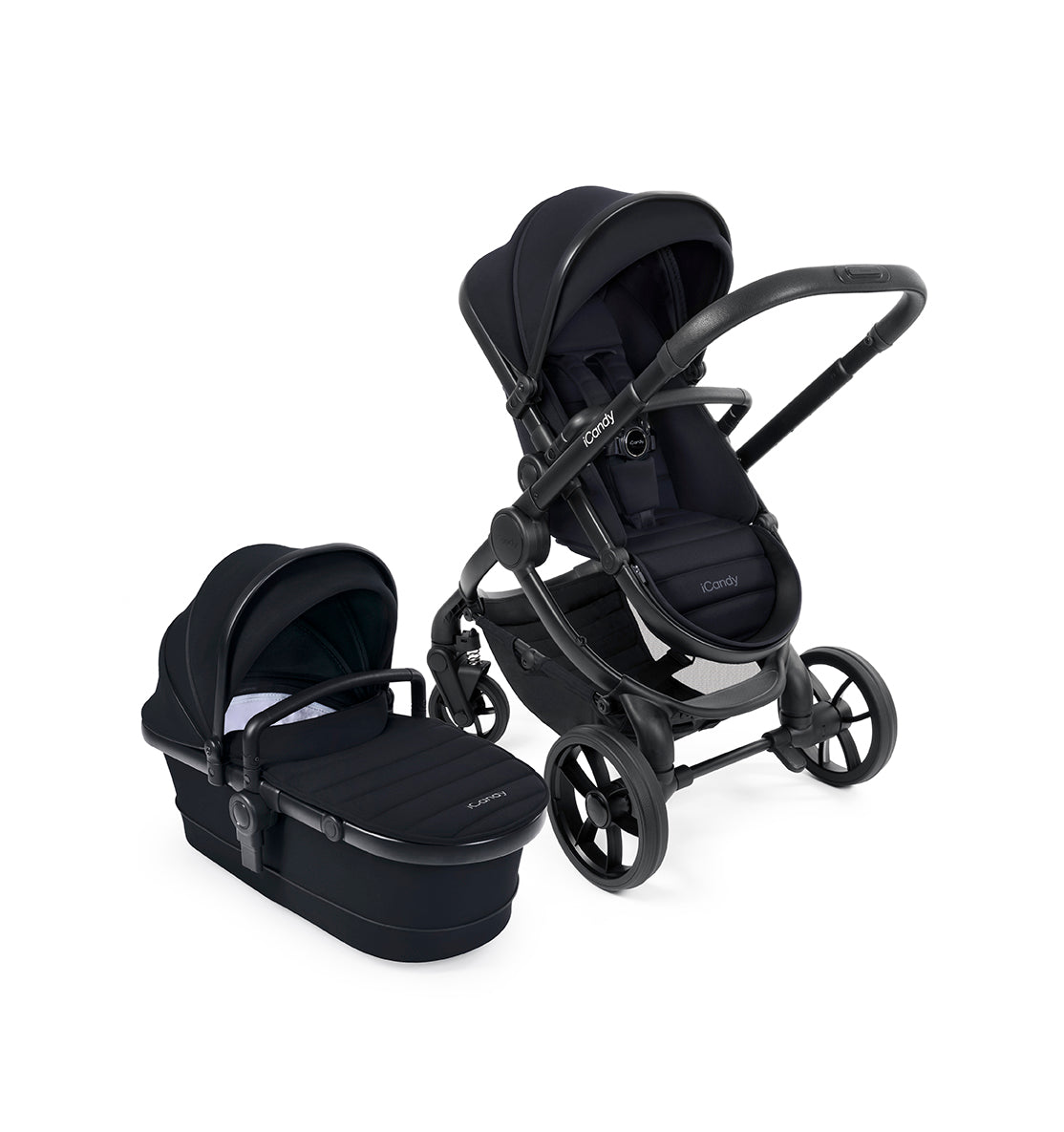 iCandy Peach 7 Pram - Black + FREE Zazu Pram Rocker
