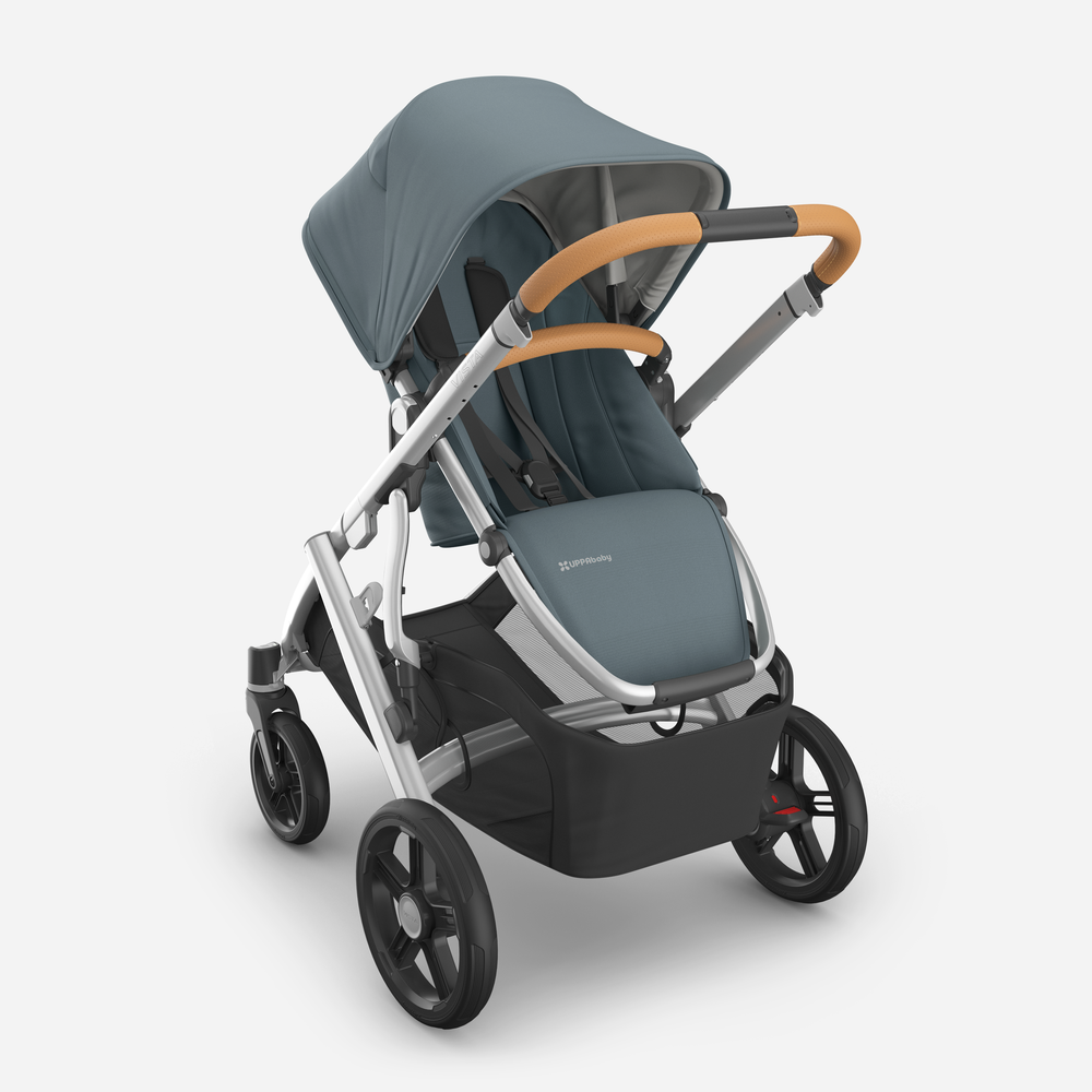 UPPAbaby Vista V3 Pram With Bassinet + FREE Upper Adaptors  + FREE Cup Holder + Free Parent Pack - Callum (Stone Blue & Silver)