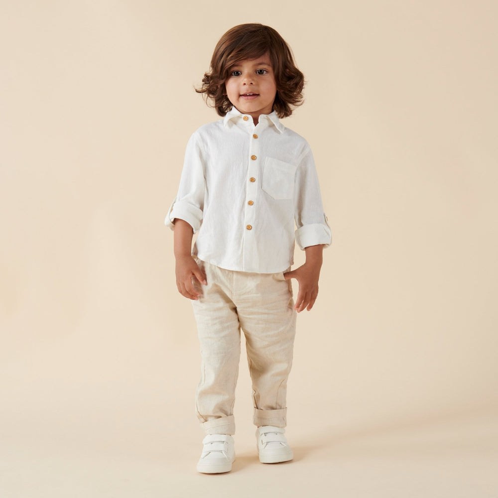 Archie L/S Button Shirt - Ivory
