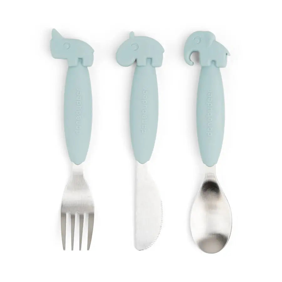 Done by Deer Easy-Grip Cutlery Set - Blue