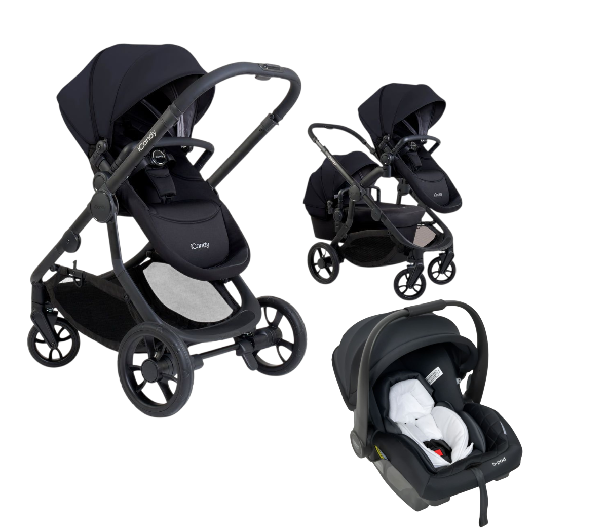 iCandy Orange 4 Pushchair + Britax Bpod (LBW) Capsule Bundle Travel System