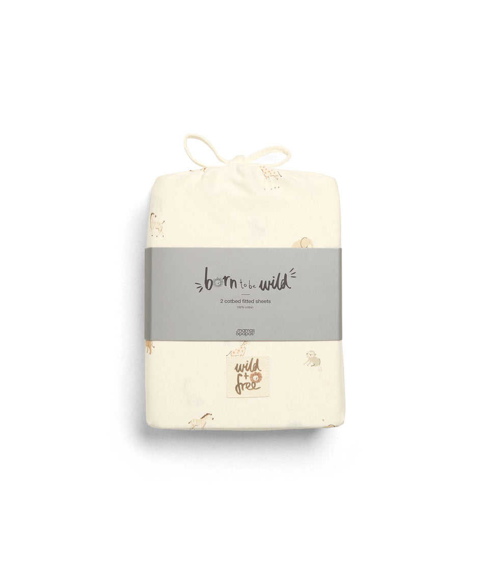Mamas & Papas Cot 2pk Fitted Sheets - Born to be Wild