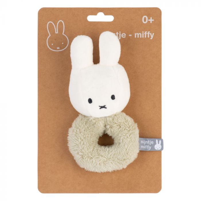 MIFFY FLUFFY RING RATTLE - PINK OR GREEN