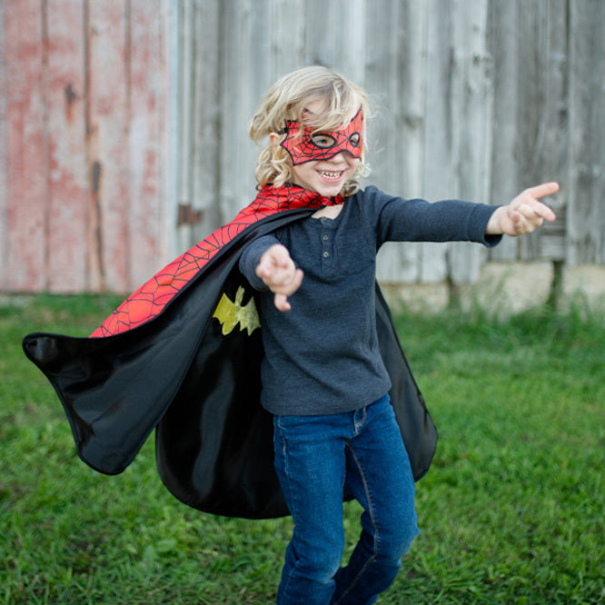 Book Week Reversible Spider & Bat Cape with Mask - Size 4-6