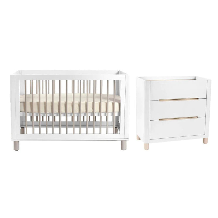 COCOON Bundle Allure Cot & Change Table Including Australian Made Inner Spring Mattress + Toddler Bed Conversion Kit