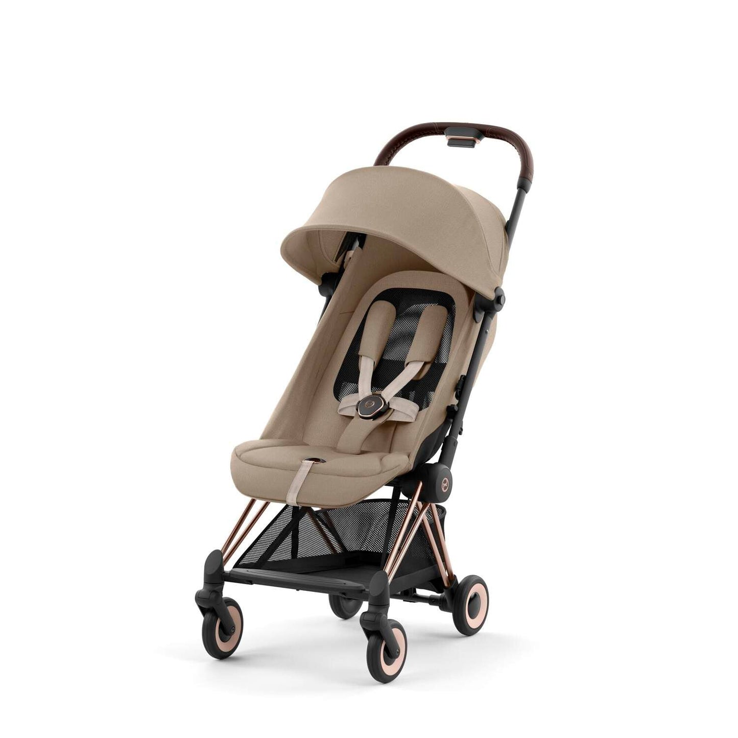 Cybex Coya Travel Stroller + FREE Stroller Travel Bag - Cozy Beige & Rose Gold