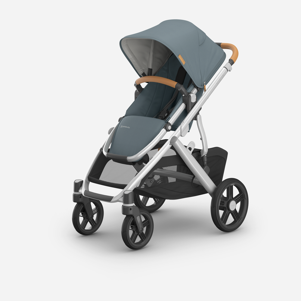 UPPAbaby Vista V3 Pram With Bassinet + FREE Upper Adaptors  + FREE Cup Holder + Free Parent Pack - Callum (Stone Blue & Silver)