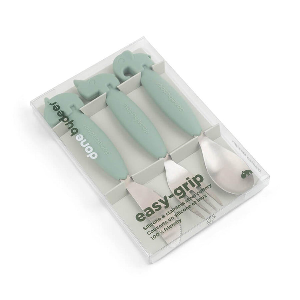 Done by Deer Easy-Grip Cutlery Set - Green