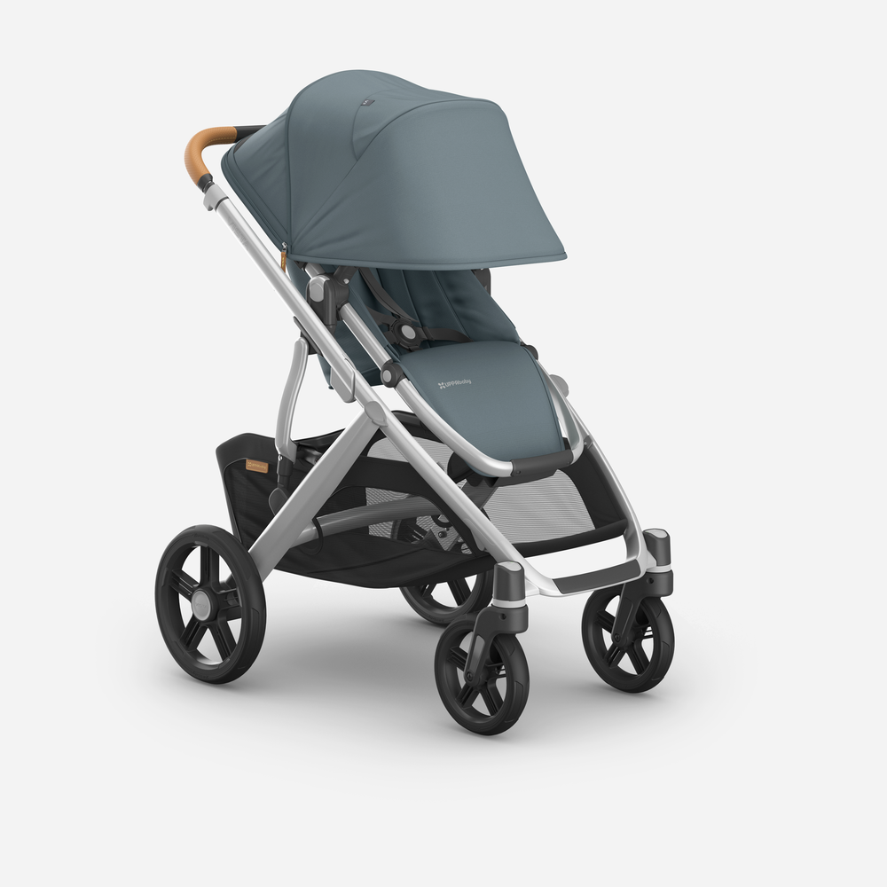UPPAbaby Vista V3 Pram With Bassinet + FREE Upper Adaptors  + FREE Cup Holder + Free Parent Pack - Callum (Stone Blue & Silver)
