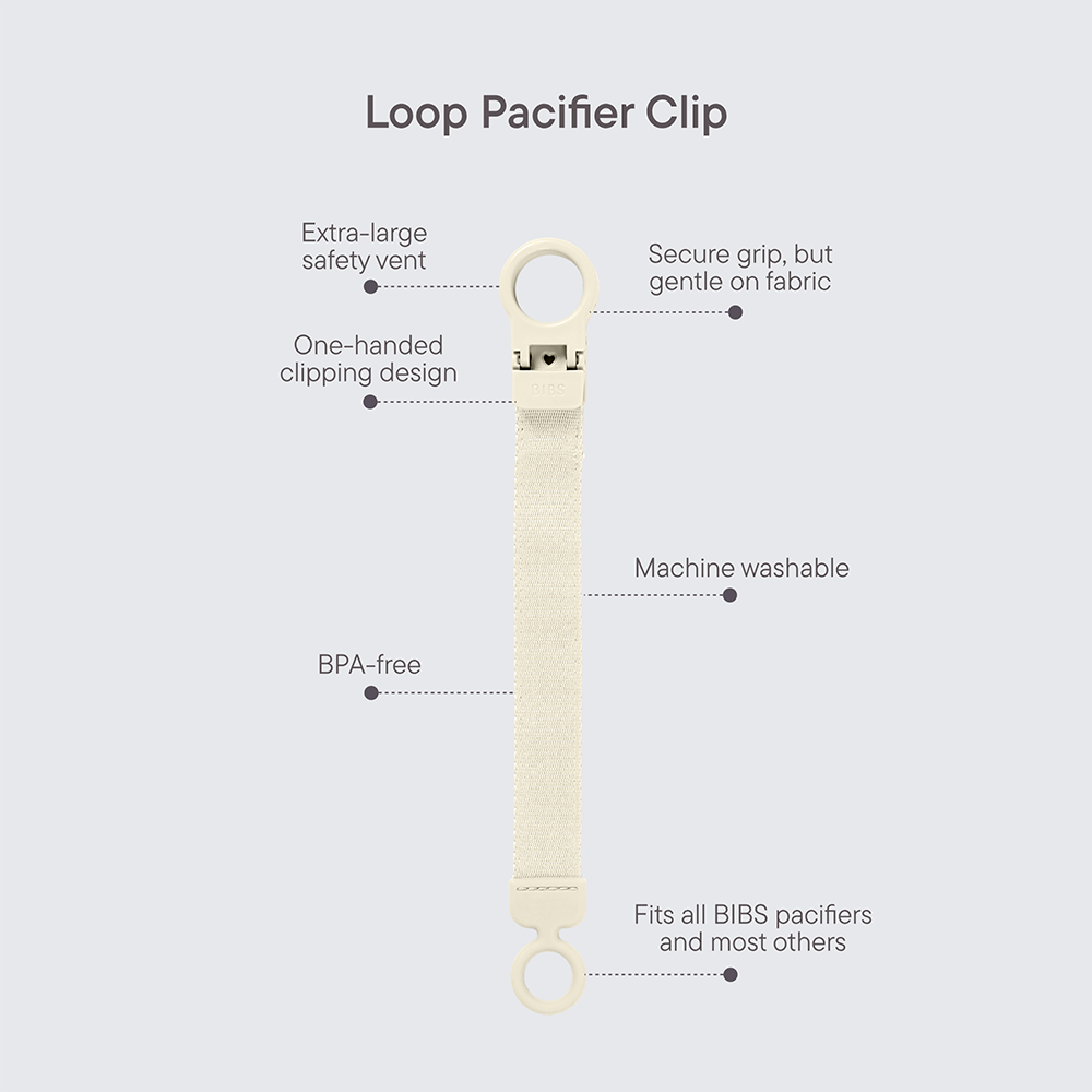Bibs Pacifier Clip Loop - Ivory