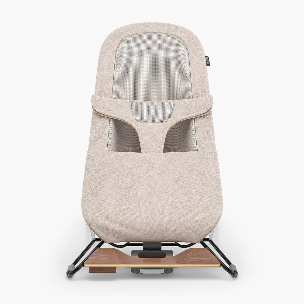 UPPAbaby Mira Baby Bouncer - Charlie (Sand Melange / Black Chrome / Walnut Wood)