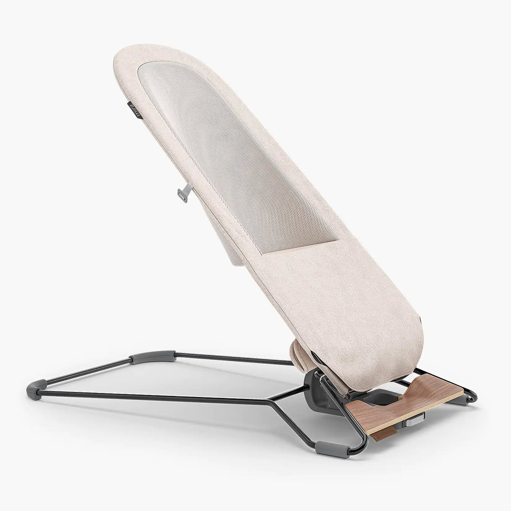 UPPAbaby Mira Baby Bouncer - Charlie (Sand Melange / Black Chrome / Walnut Wood)