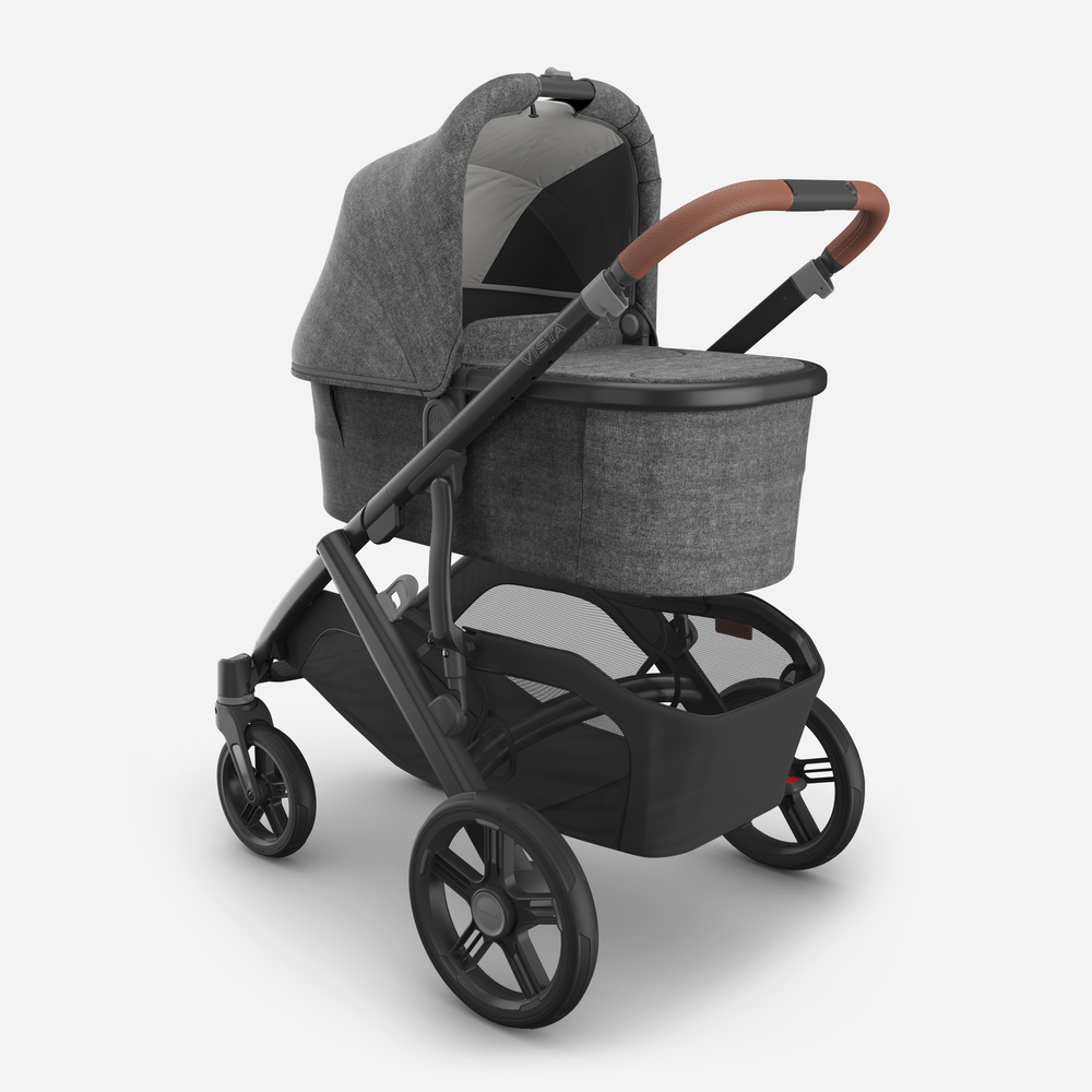 UPPAbaby Vista V3 Pram With Bassinet - Greyson + FREE Upper Adaptors + FREE Cup Holder + FREE Parent Pack (Charcoal Melange / Carbon)