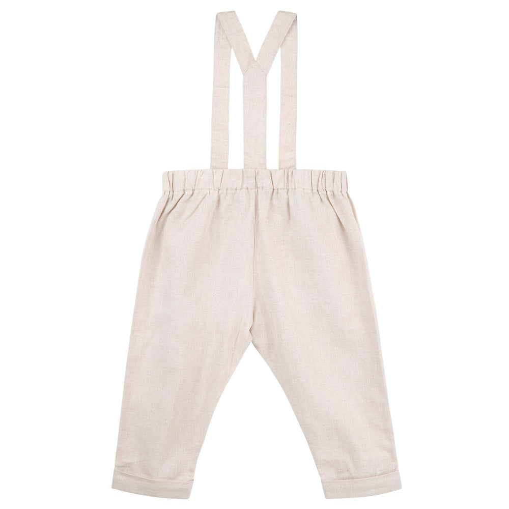 Finley Linen Suspender Pants - Sand