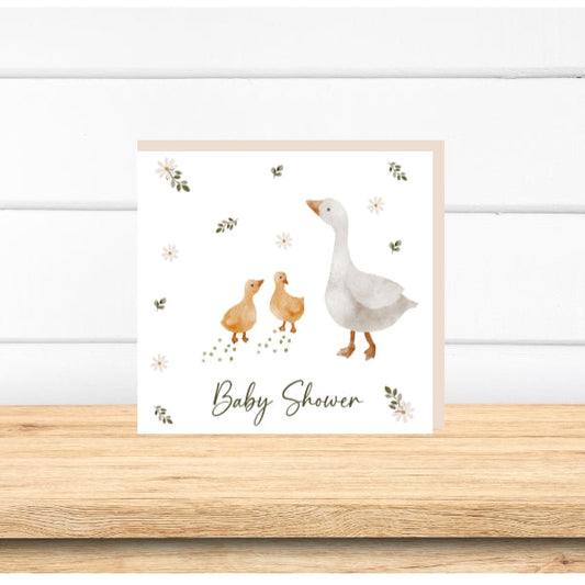 Petite Vous Greeting Card - Baby Shower Ducklings
