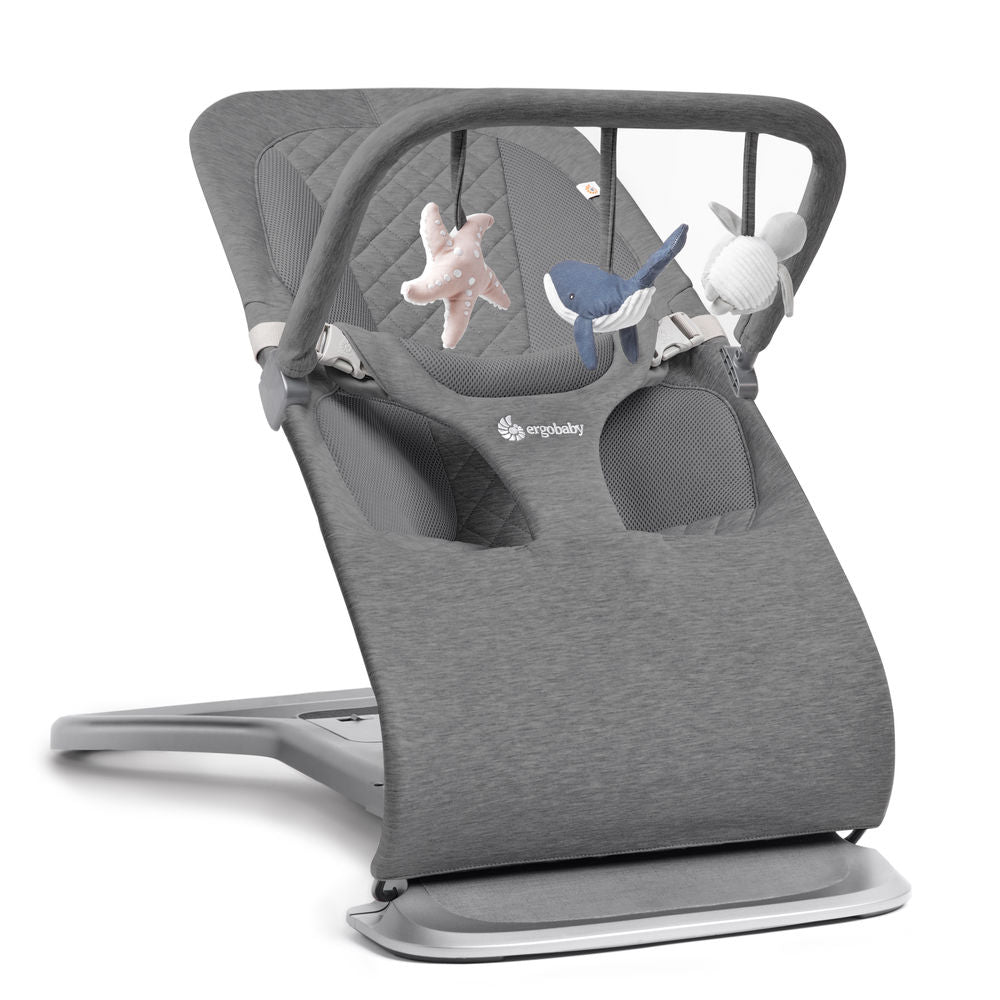 Ergobaby Evolve 3 in 1 Bouncer Ocean Wonders Toy Bar - Charcoal Grey