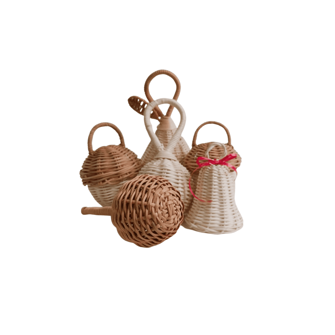 Round Rattan Acorn Rattle | Serenity Kids ™️ - Serenity Kids