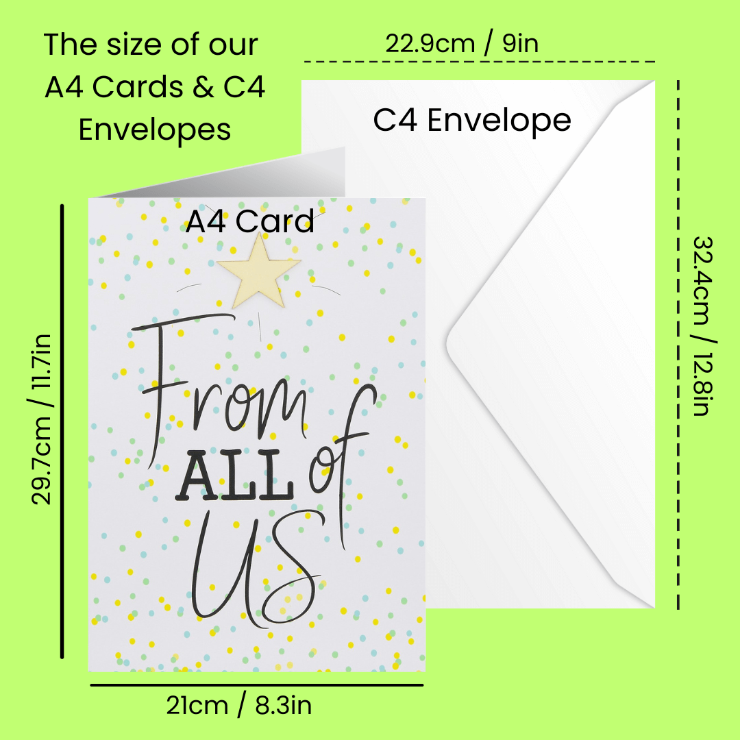 Large Leaving Card 'From All of US' - Confetti