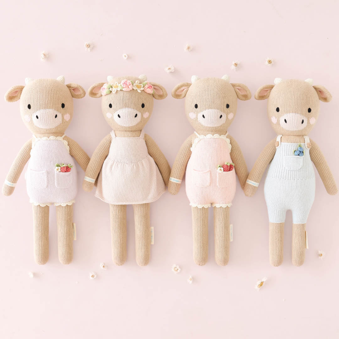 Cuddle + Kind Little Ava The Cow 13" - Powder Pink