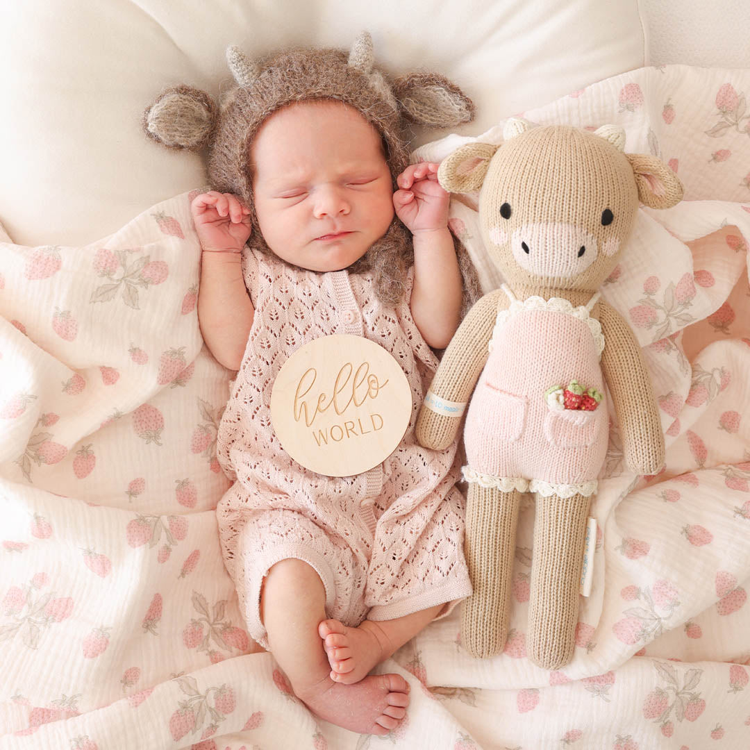 Cuddle + Kind Little Ava The Cow 13" - Powder Pink