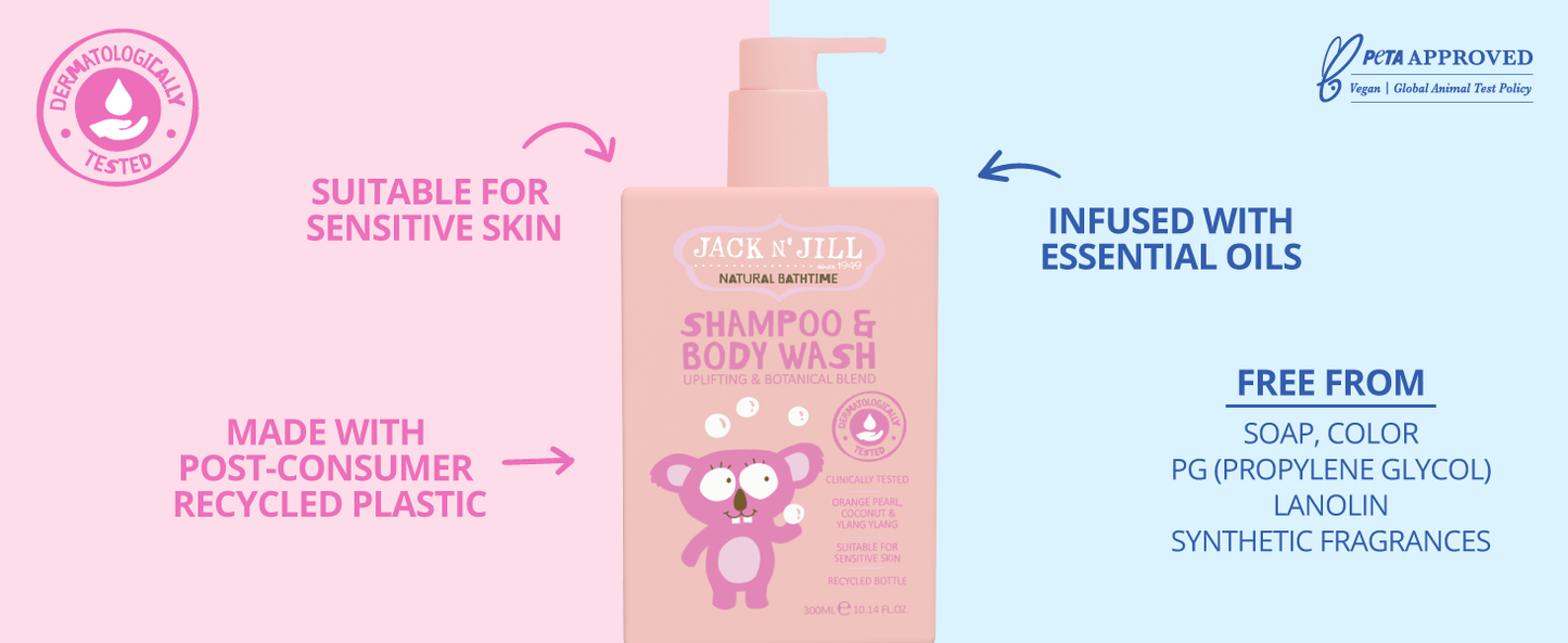 Jack'n'Jill Shampoo & Body Wash - Natural 300mL