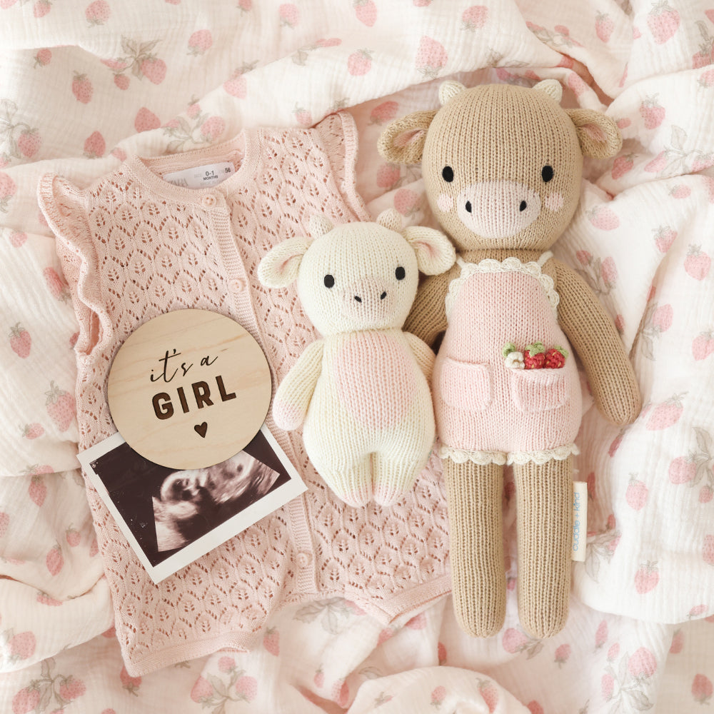 Cuddle + Kind Little Ava The Cow 13" - Powder Pink