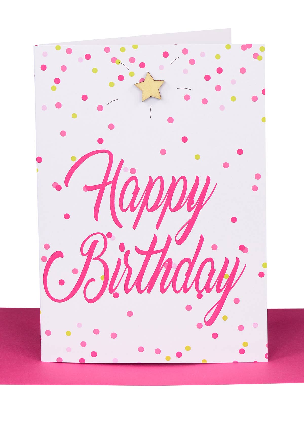 Wholesale Happy Birthday Greeting Card - Pink Confetti