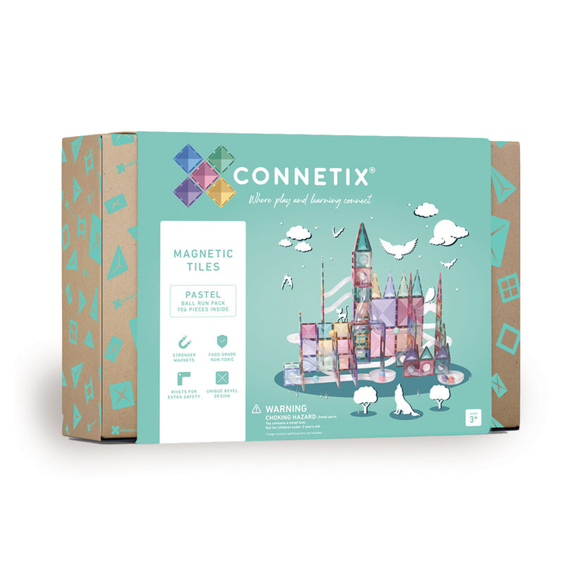 Connetix Pastel Bundle 1 - Mega Pack + Ballrun Pack + Pink & Berry Baseplates Pack