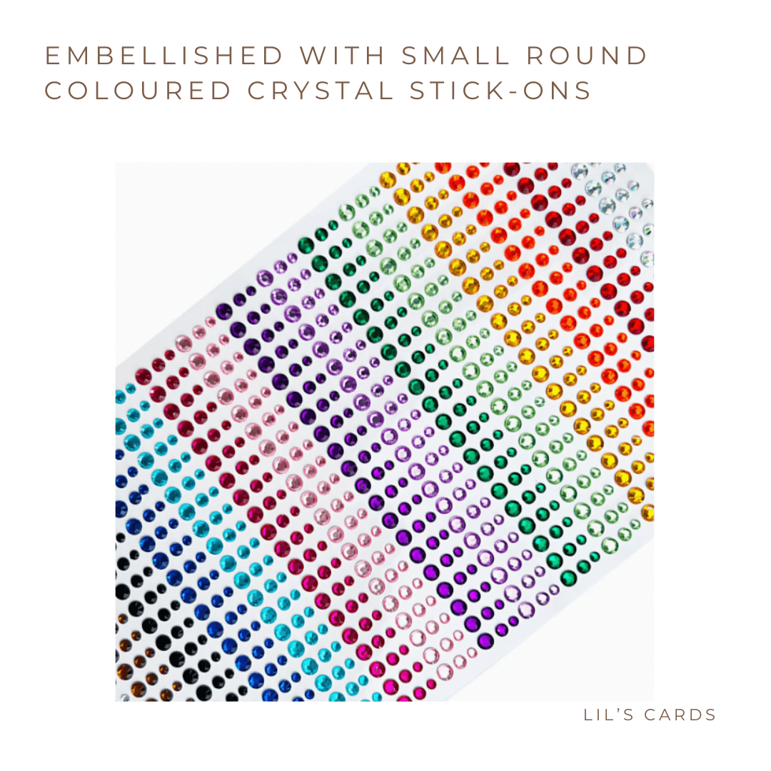 Christmas Train Card with Crystal-Embellishments