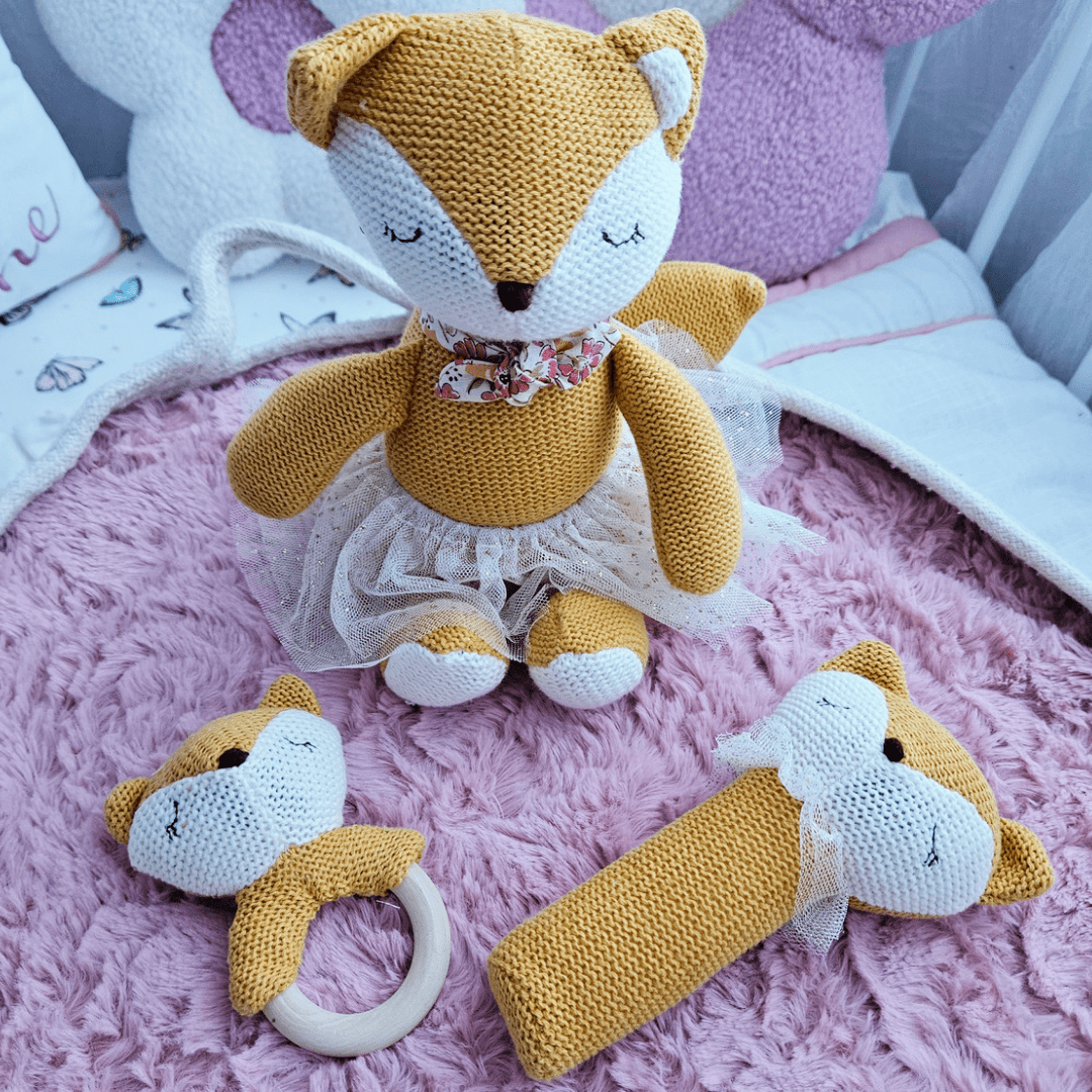 Rollie Pollie - Fiona The Fox Rattling Teething Ring