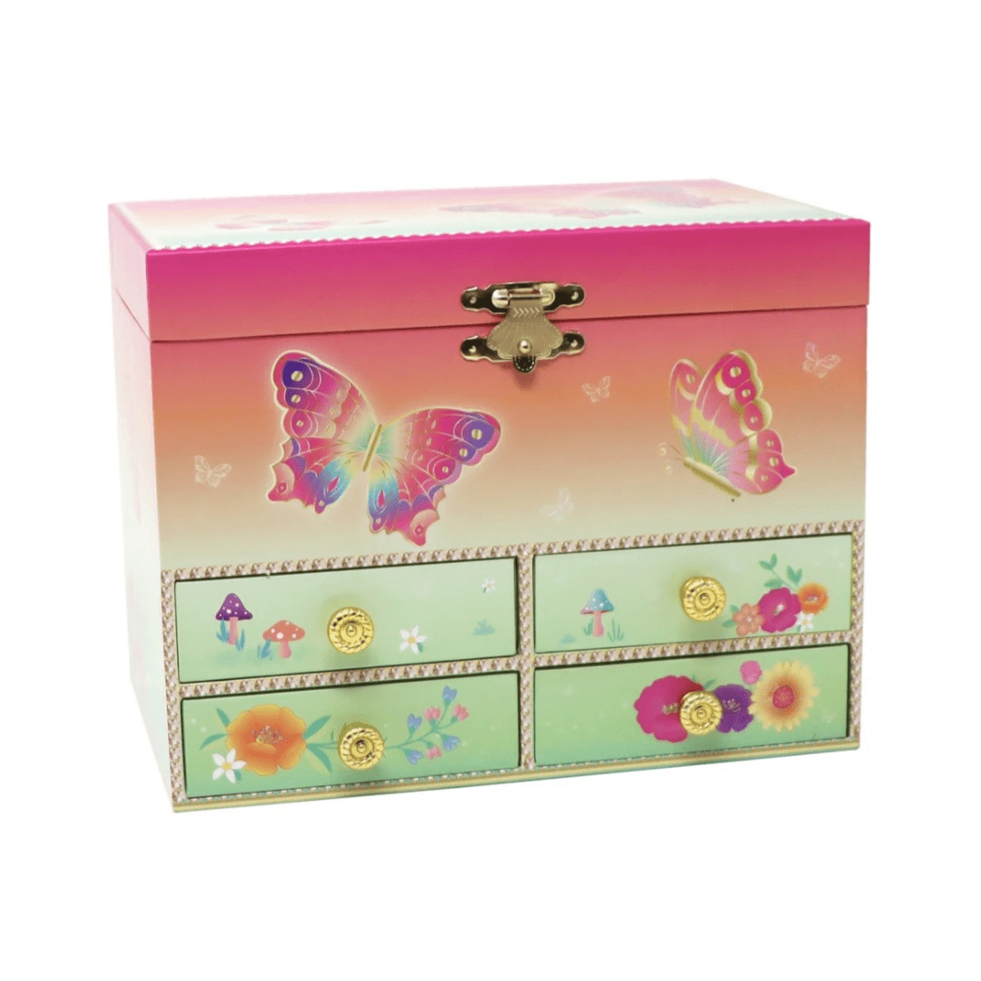Rainbow Butterfly Medium Musical Jewellery Box