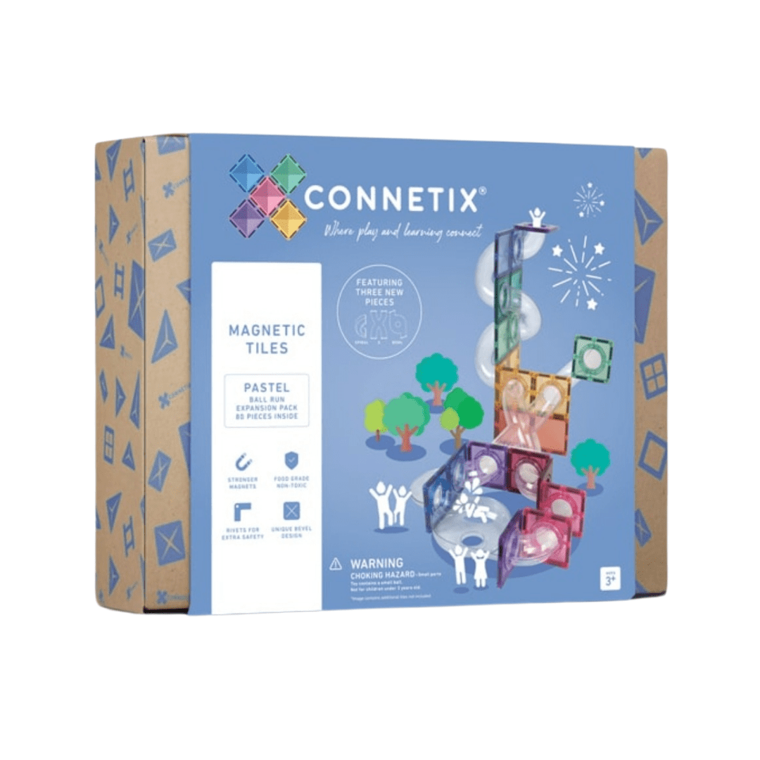 Connetix Tiles 80 Piece Pastel Ball Run Expansion Pack AU | Serenity Kids