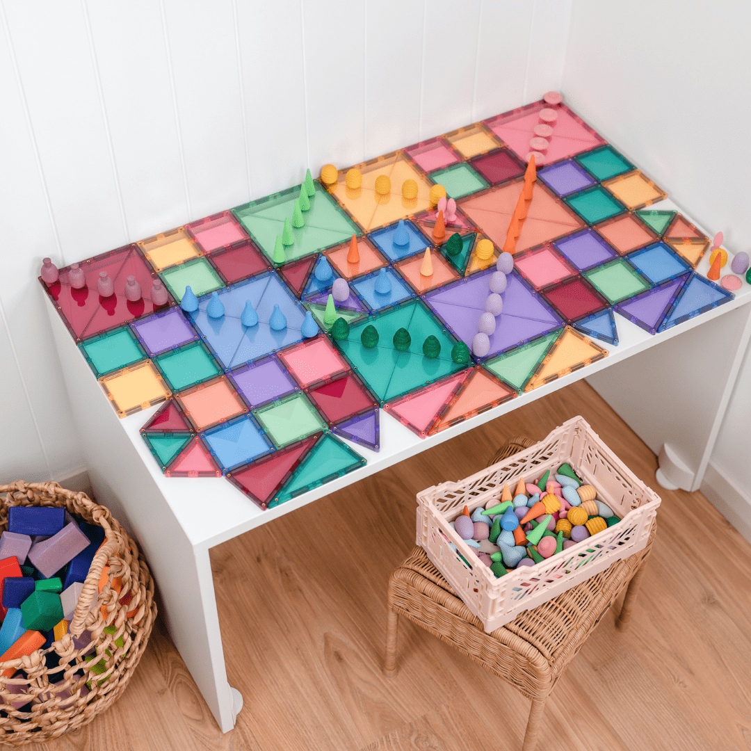 Connetix Magnetic Tiles Pastel Starter Pack 64 Pieces | Serenity Kids