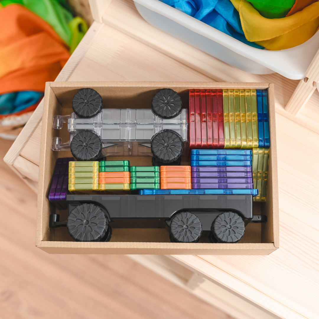 Connetix Magnetic Tiles Rainbow Transport Pack 50 pieces | Serenity Kids