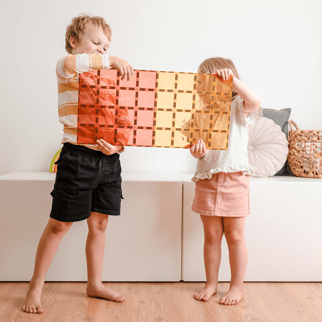 Connetix Tiles 2 Piece Base Plate Lemon & Peach Pack