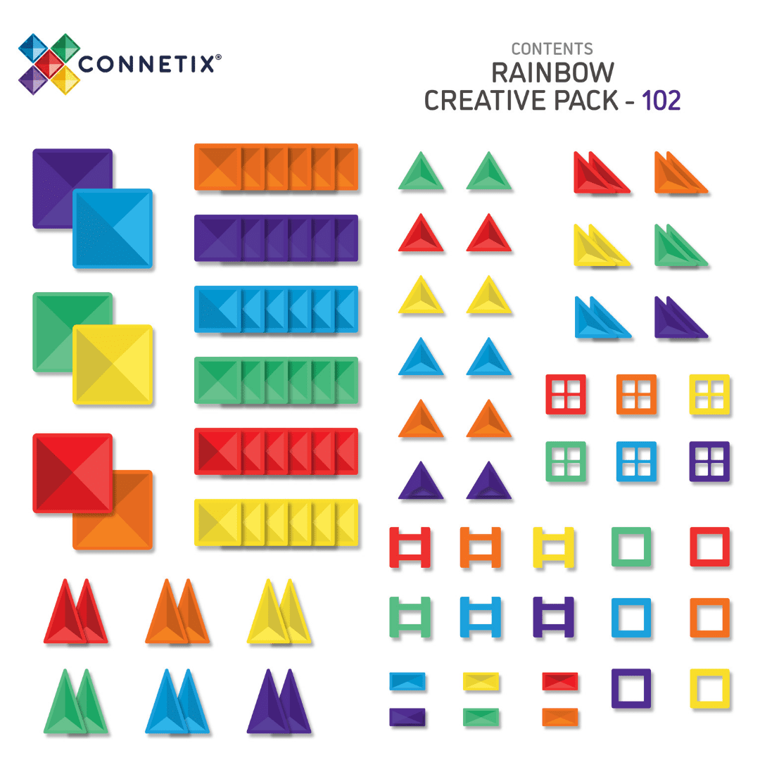 BEST SELLER - Connetix Tiles Rainbow Creative Pack 102 Piece