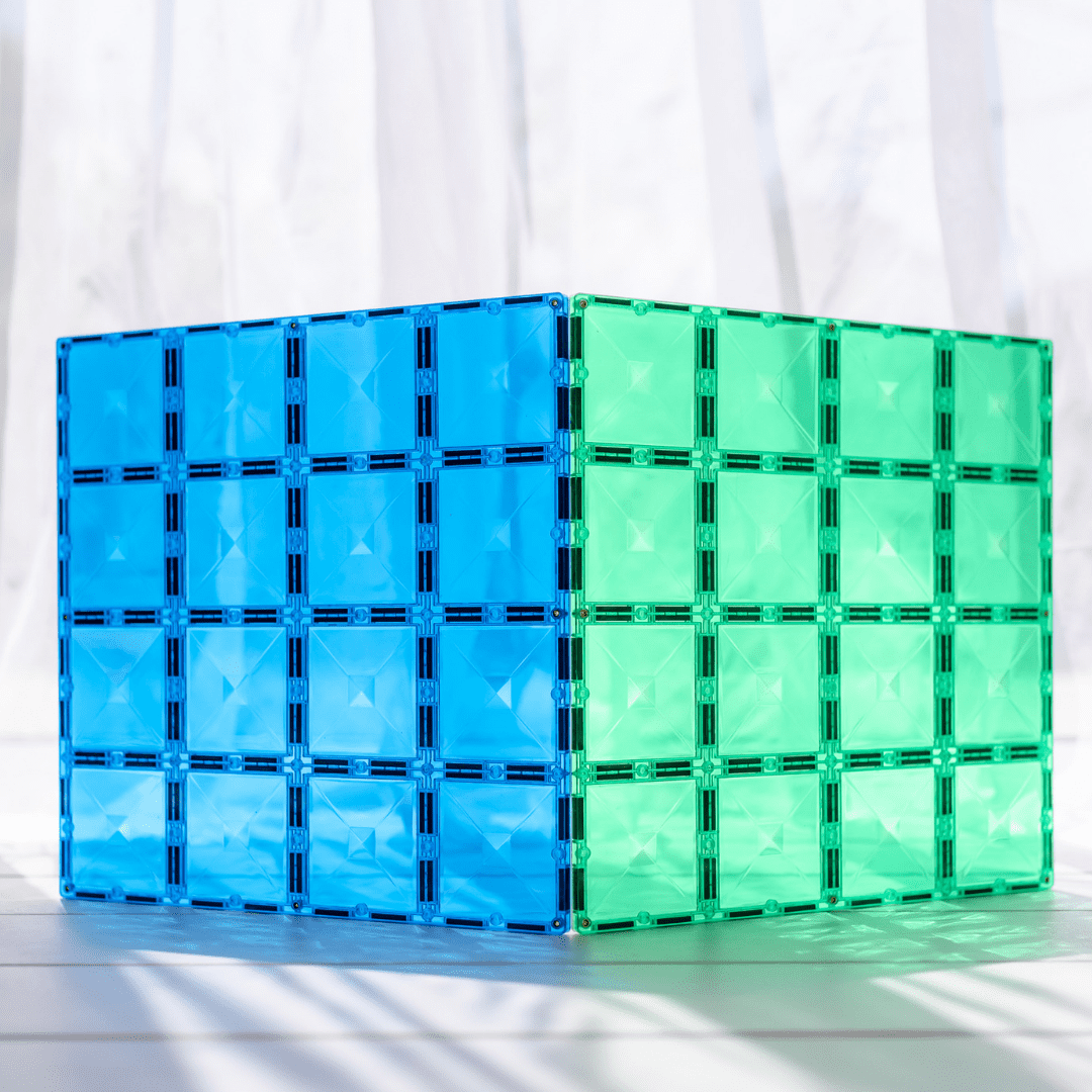 Connetix Tiles 2 Piece Base Plate Green & Blue Pack | Serenity Kids