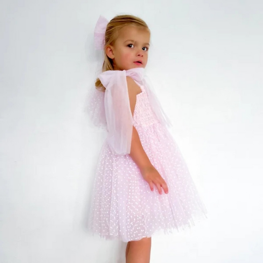 Poppy Pink Swiss Dot Dress