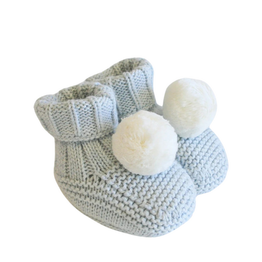 Alimrose - Pom Pom Baby Socks - Powder Blue