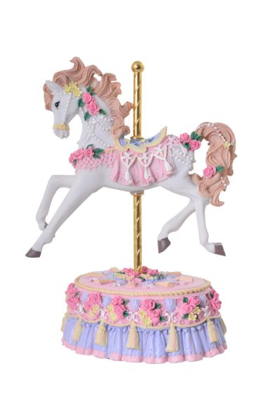 Musical Pink Carousel Horse