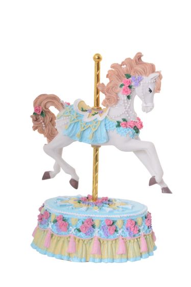 Musical Blue Carousel Horse