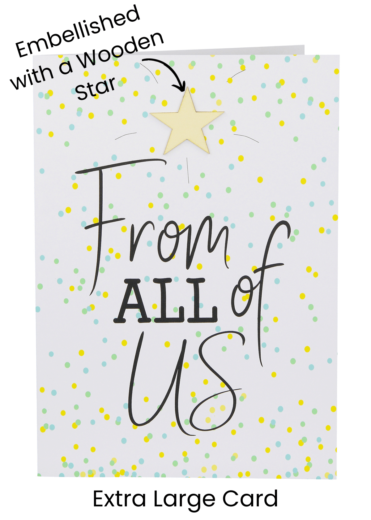 Large Leaving Card 'From All of US' - Confetti