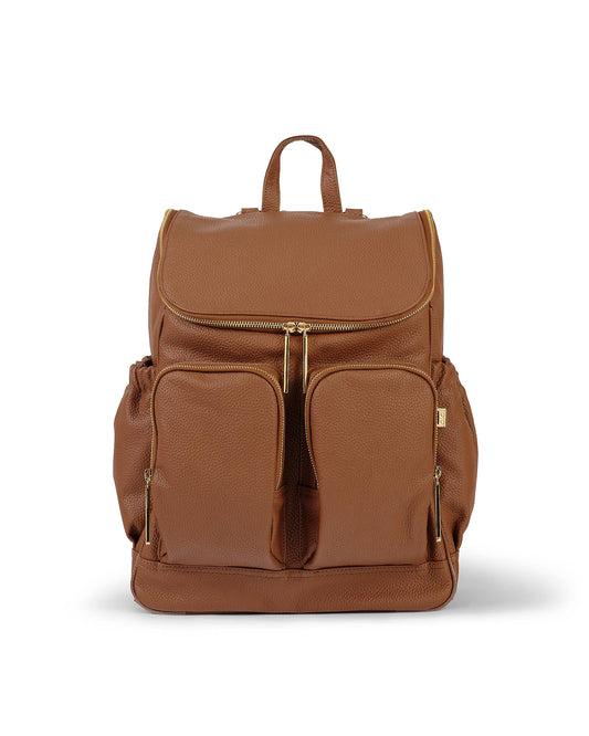 OiOi Signature Nappy Backpack - Terracotta Genuine Leather