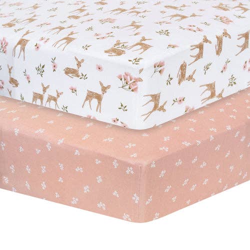 Jersey Cot Fitted Sheet 2 Pack - Sophia's Garden